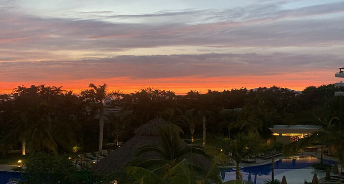 Sunset in Puerto Vallarta on pickleball vacation